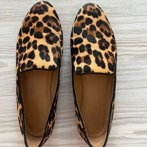 J. Crew Calf Hair Leopard Flats
